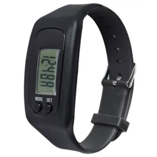 Pedometer Watch Black Angle